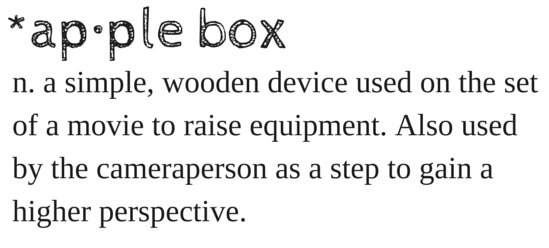 Apple Box - a video production essential